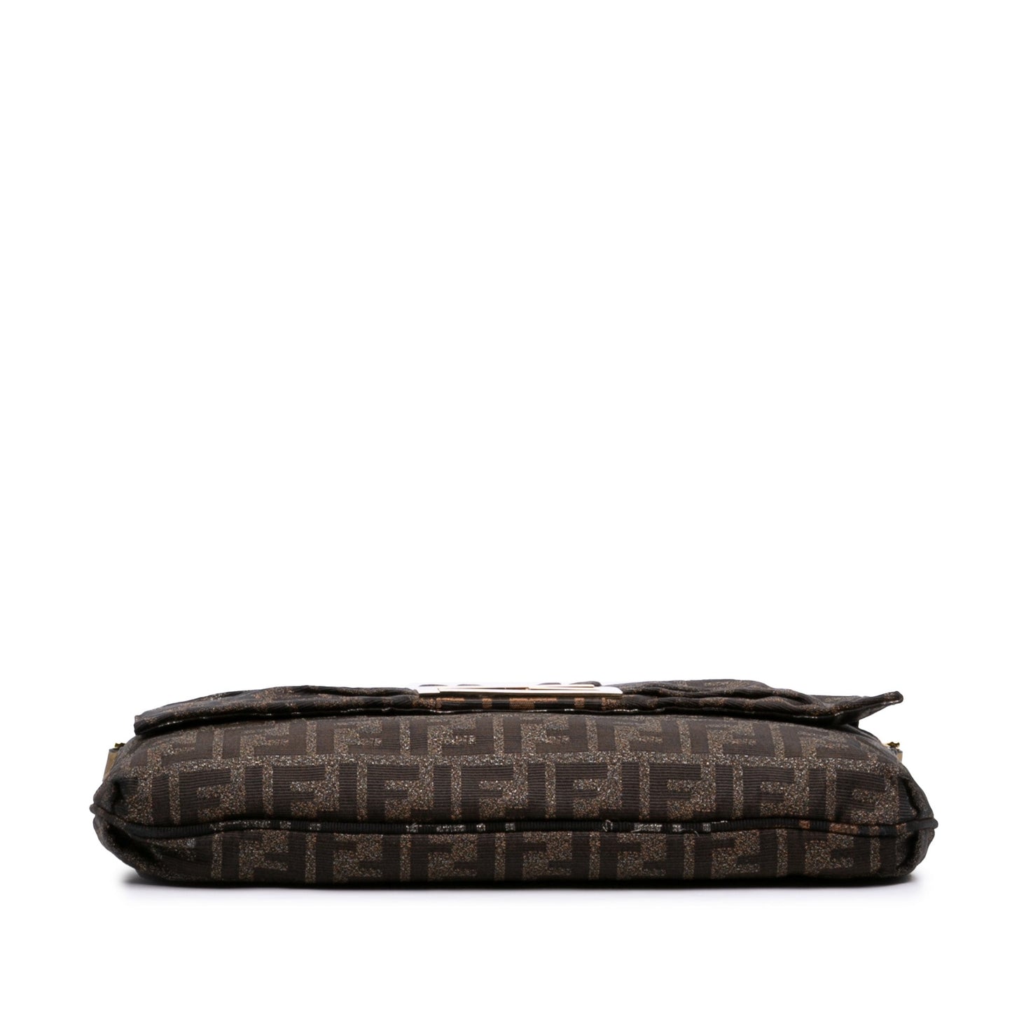 Fendi Large Zucca Canvas Glitter Mia Flap Shoulder Bag