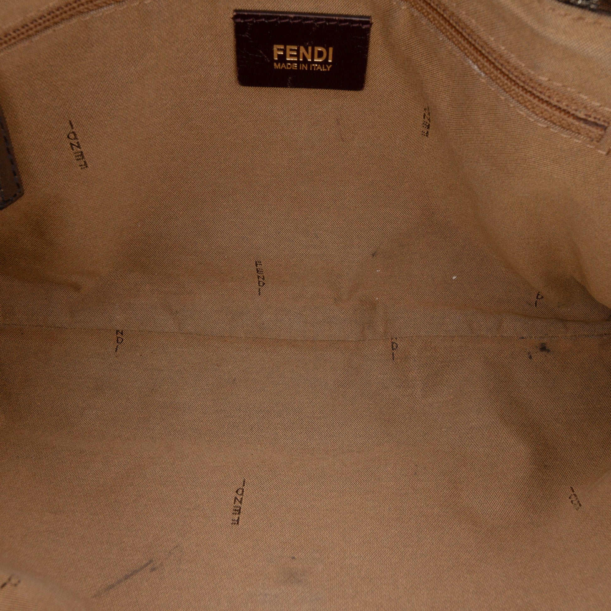 Fendi Large Zucca Canvas Glitter Mia Flap Shoulder Bag