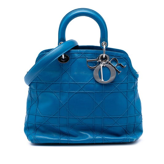 Dior Medium Lambskin Cannage Polochon Granville Satchel
