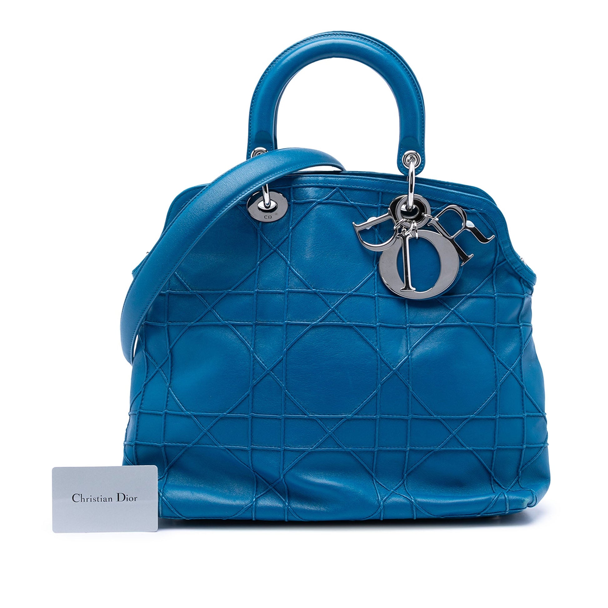 Dior Medium Lambskin Cannage Polochon Granville Satchel