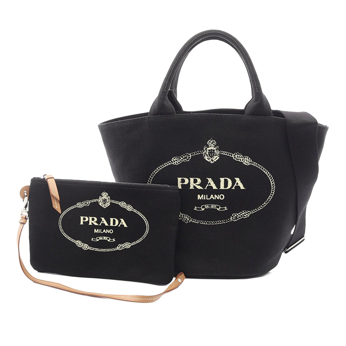 Prada Canvas Canapa Logo Satchel