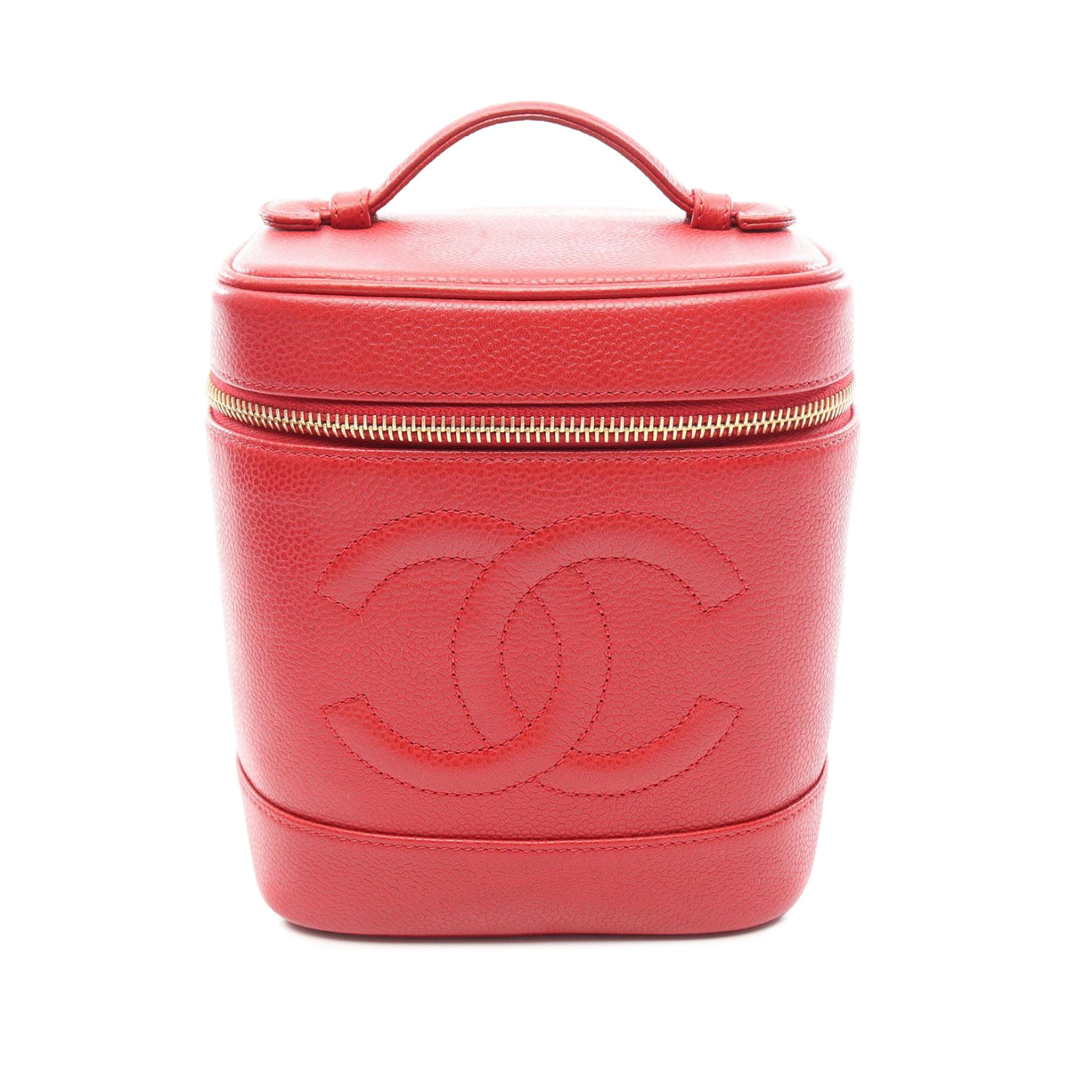 Chanel CC Caviar Vanity Bag — Red