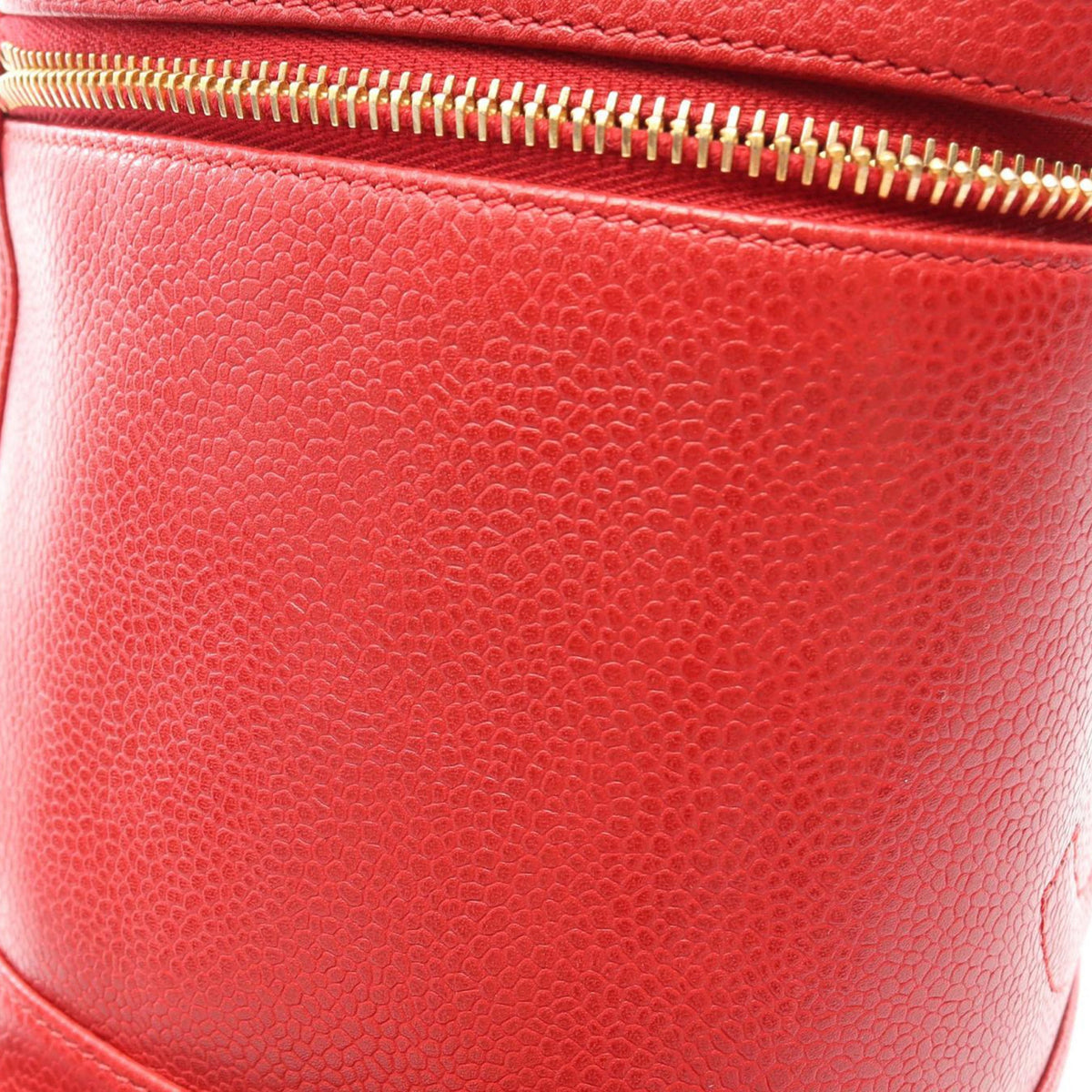 Chanel CC Caviar Vanity Bag — Red