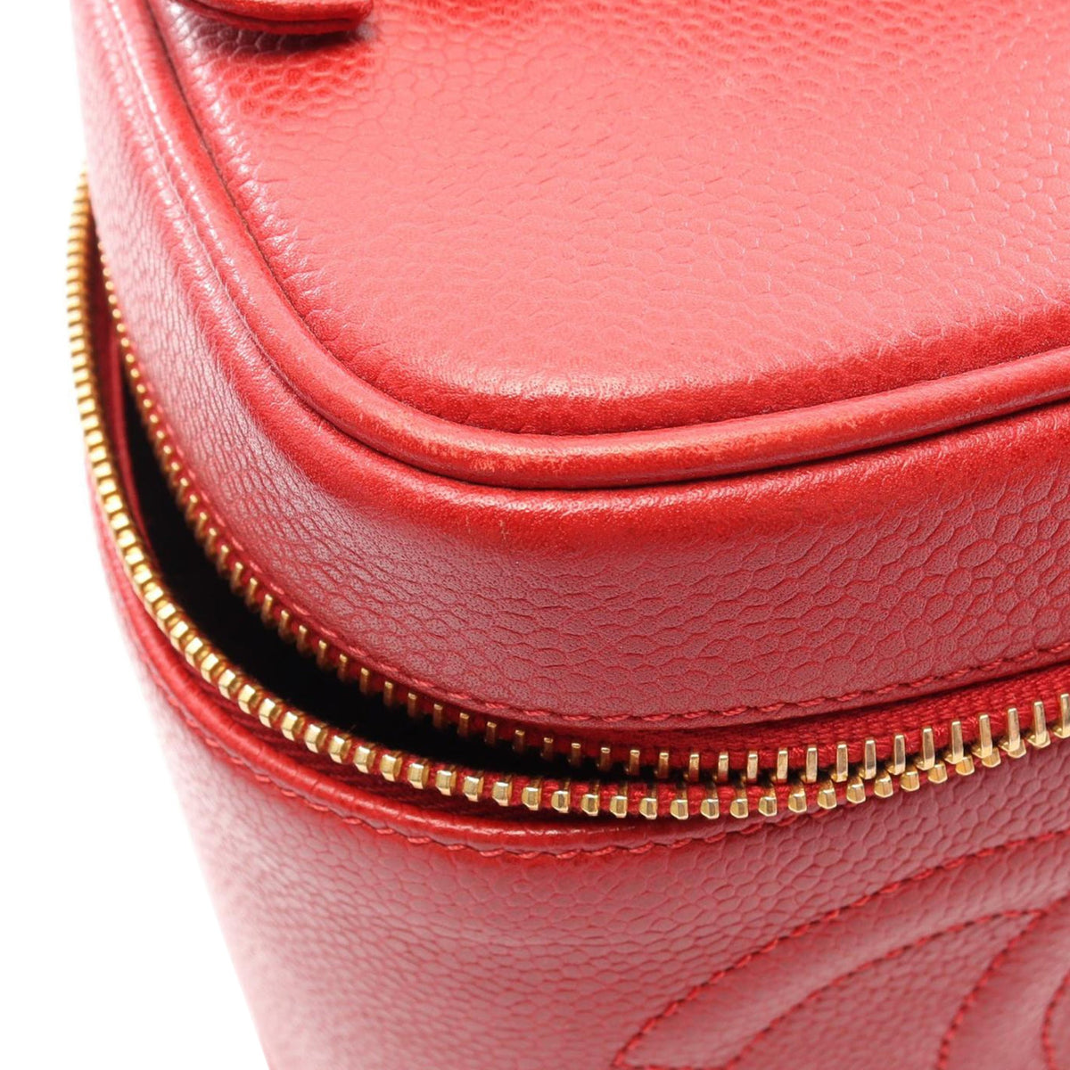 Chanel CC Caviar Vanity Bag — Red