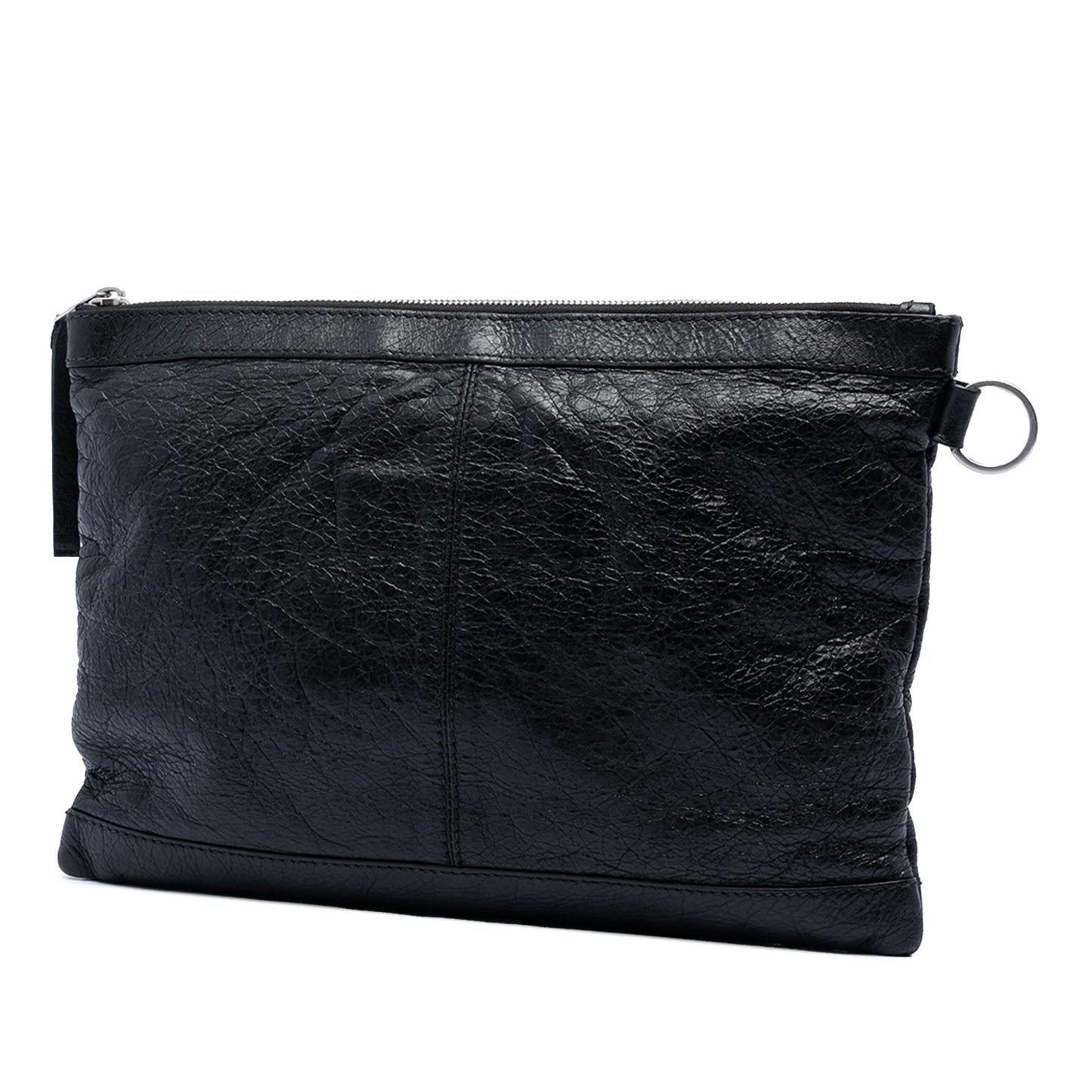 Balenciaga Lambskin Motocross Classic Clip Clutch M