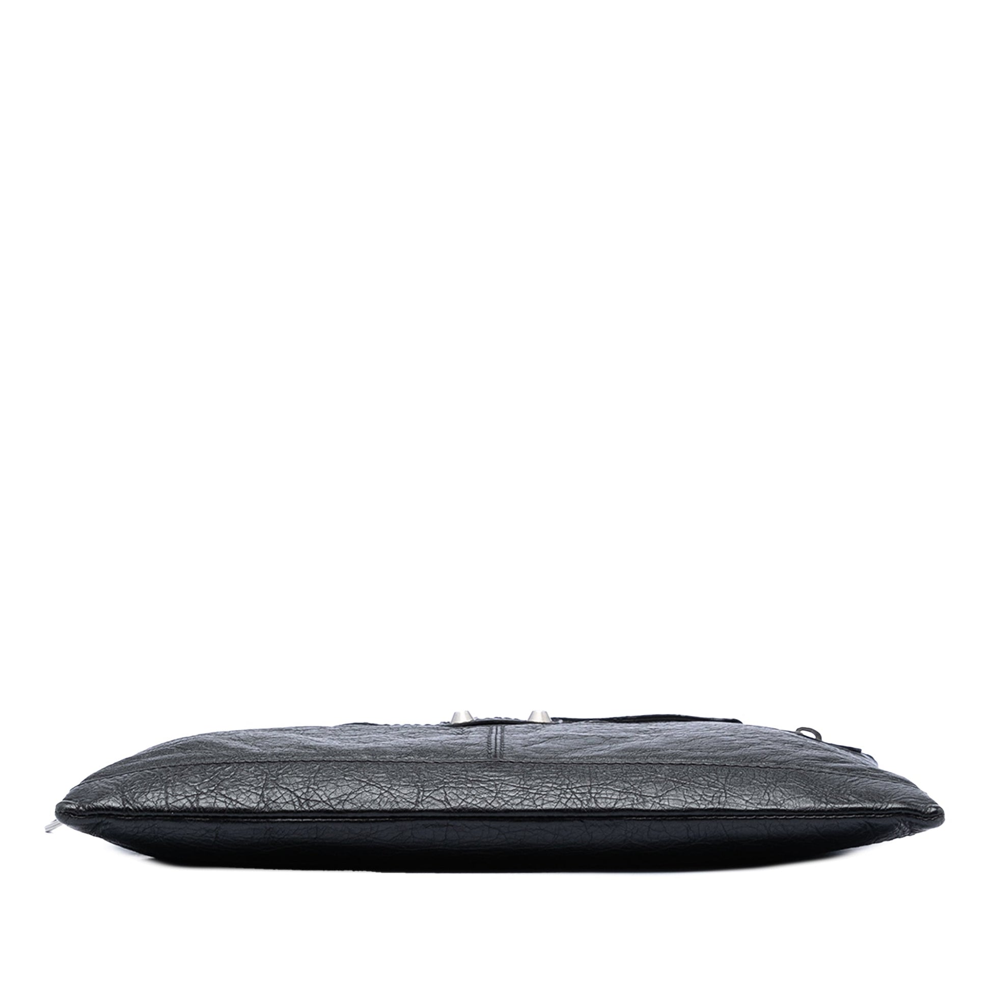 Balenciaga Lambskin Motocross Classic Clip Clutch M