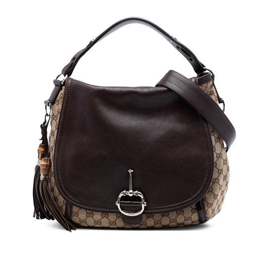 Gucci Large GG Canvas Techno Horsebit Satchel