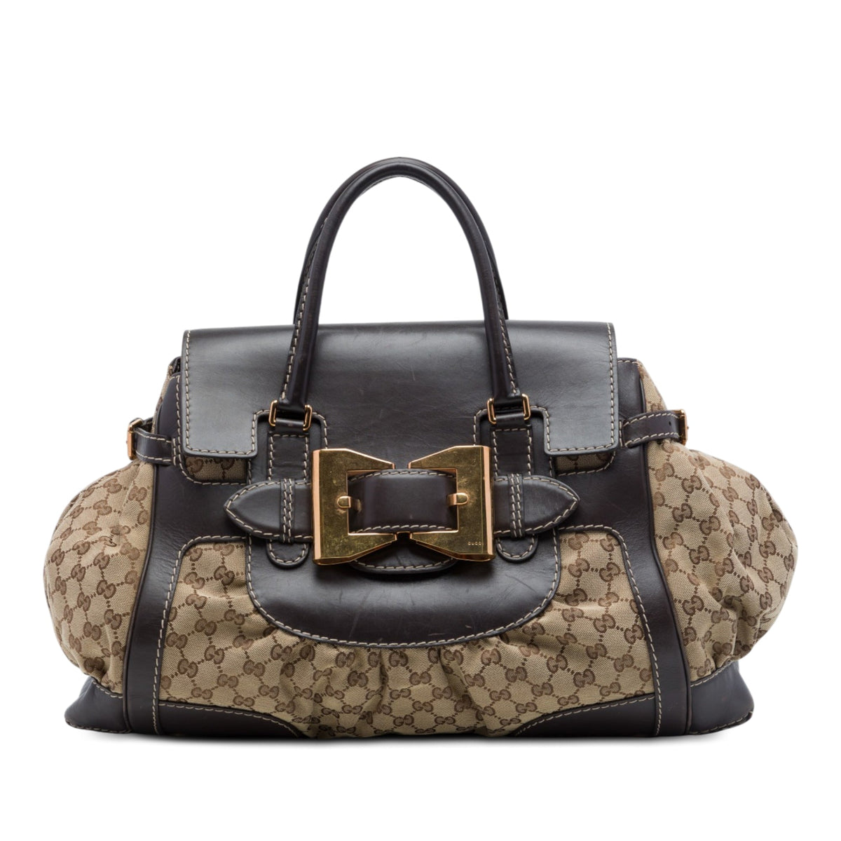 Gucci GG Canvas and Leather Dialux Queen Tote