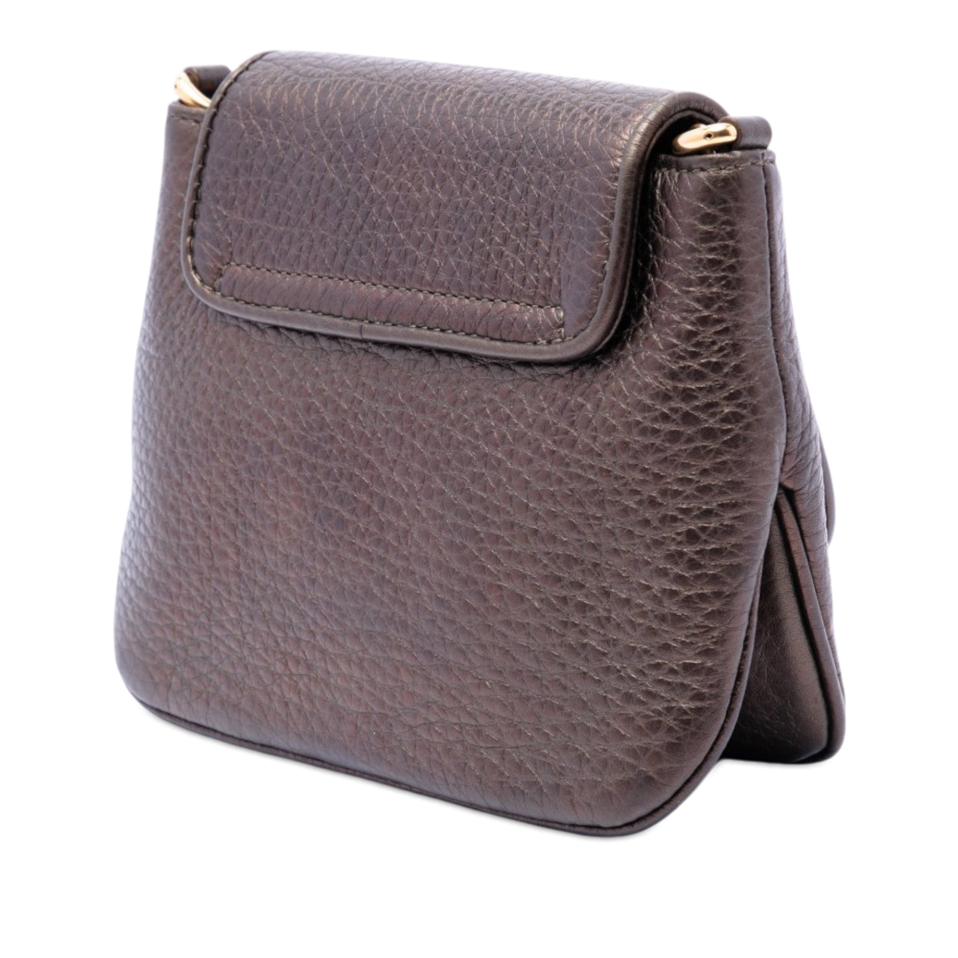 Gucci Small Metallic Pebbled Calfskin 1973 Chain Crossbody