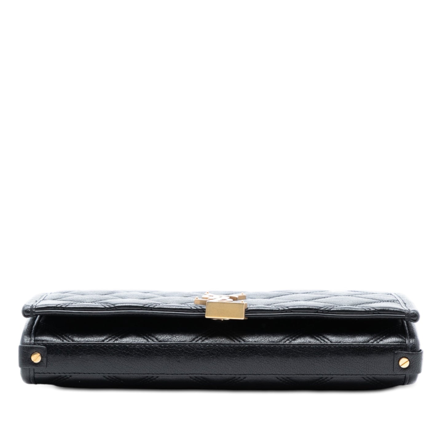 Saint Laurent Quilted Diamond Lambskin Becky Wallet on Chain