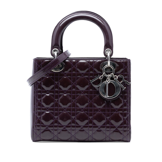 Dior Medium Patent Cannage Lady Dior
