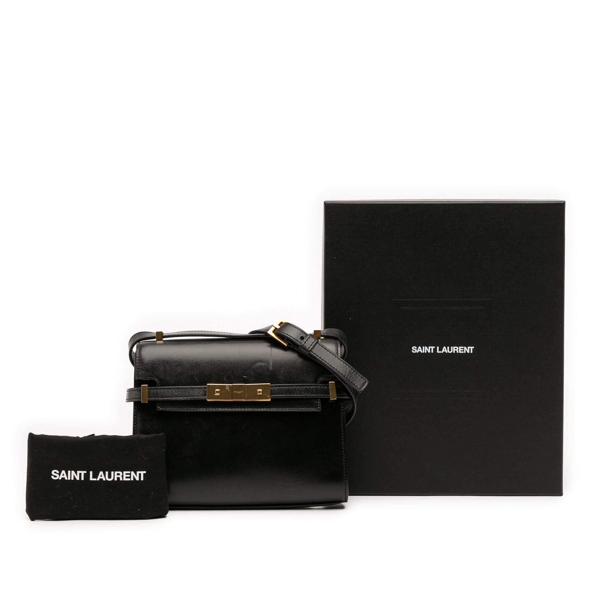Saint Laurent Mini Box Calfskin Manhattan Shoulder Bag