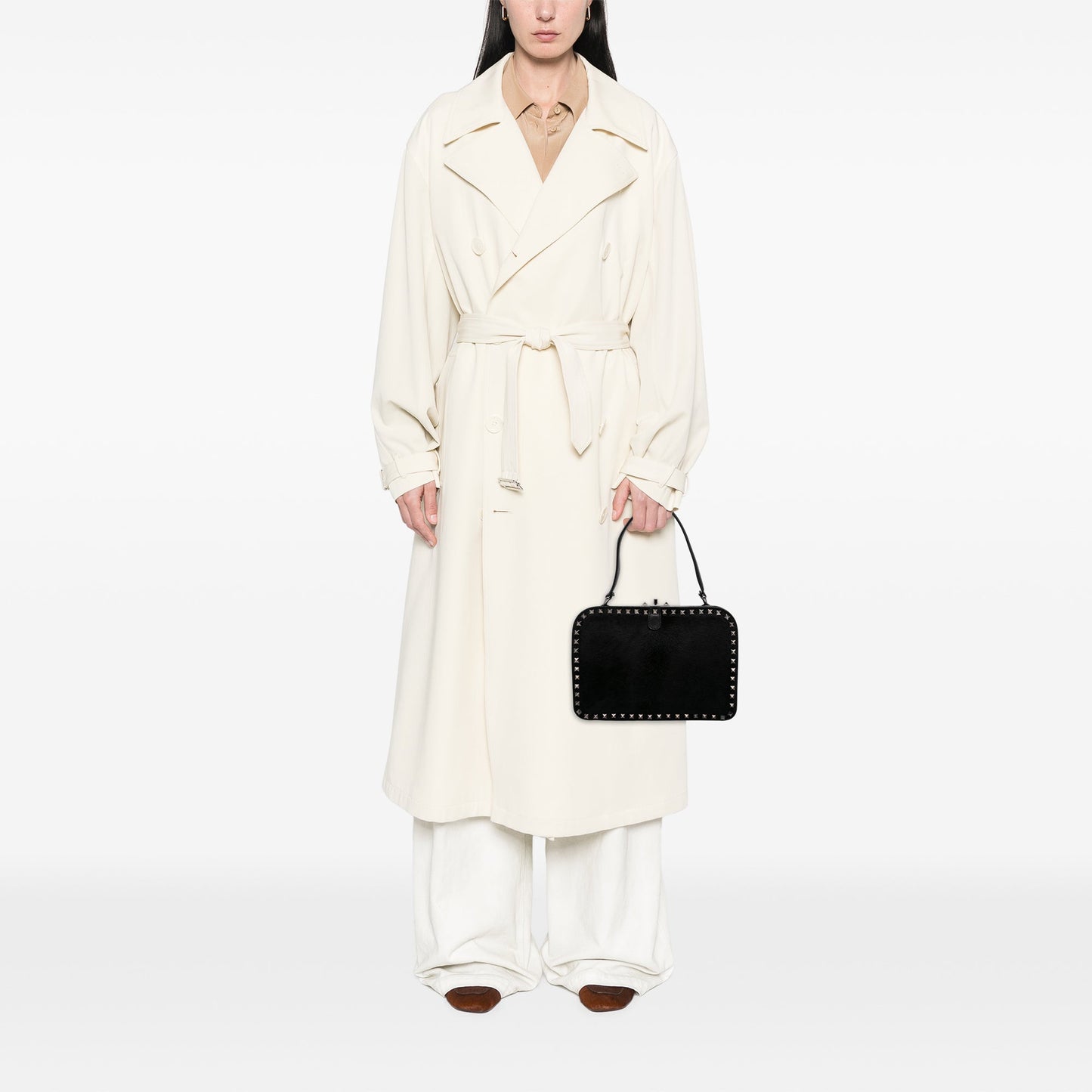 Valentino Pony Hair Rockstud Top Handle Bag