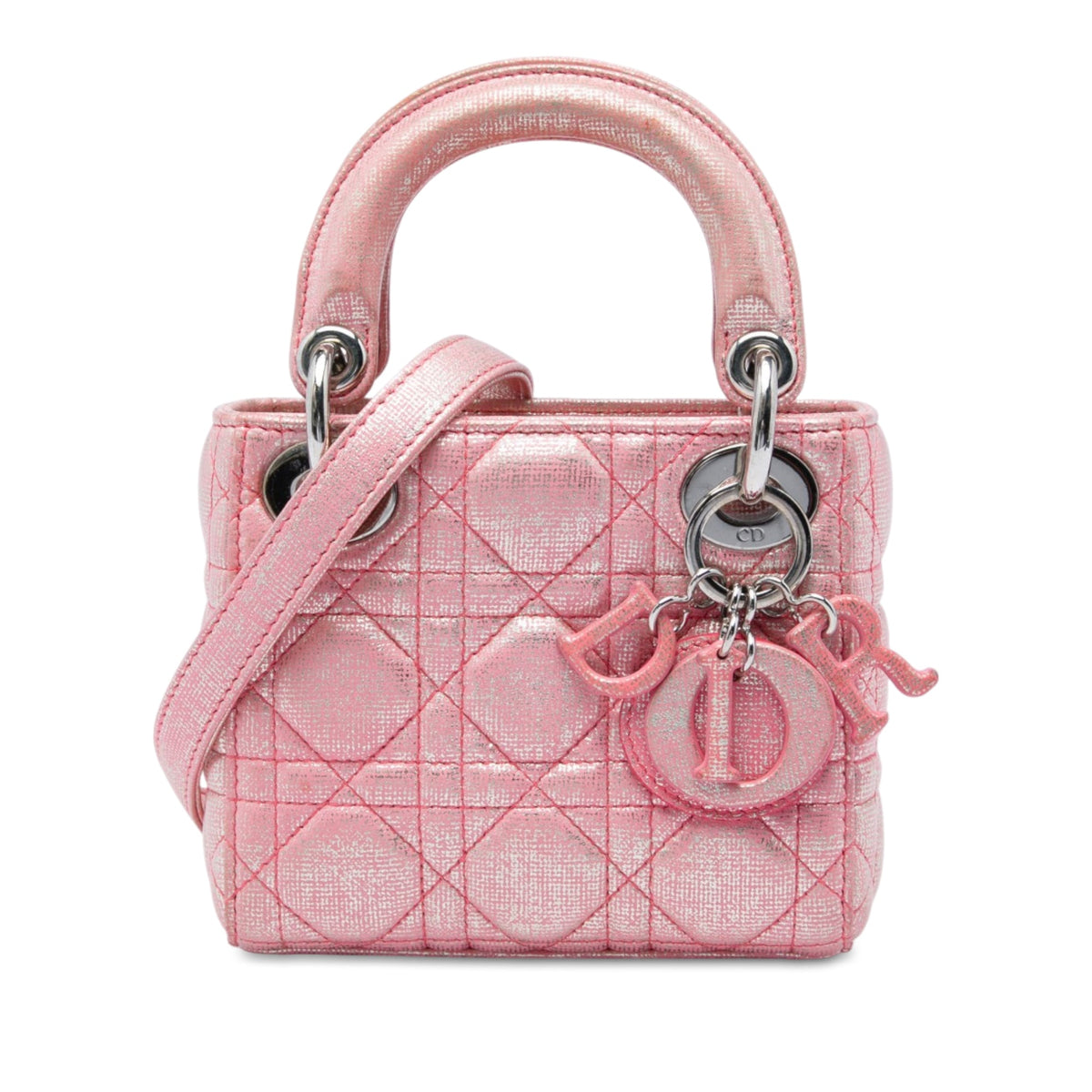 Dior Micro Metallic Iridescent Lambskin Cannage Lady Dior