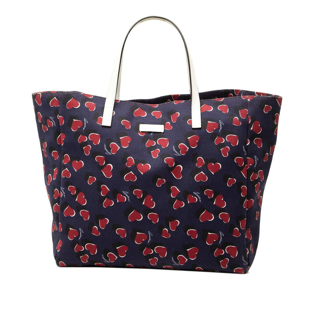Gucci Canvas Heartbeat Tote — Blue
