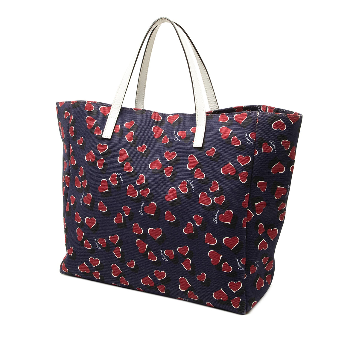 Gucci Canvas Heartbeat Tote — Blue