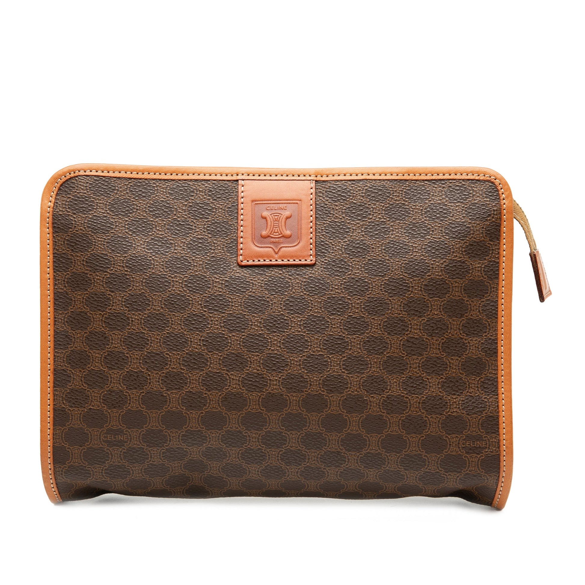 Celine Macadam Coated Canvas Clutch
