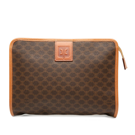 Celine Macadam Coated Canvas Clutch