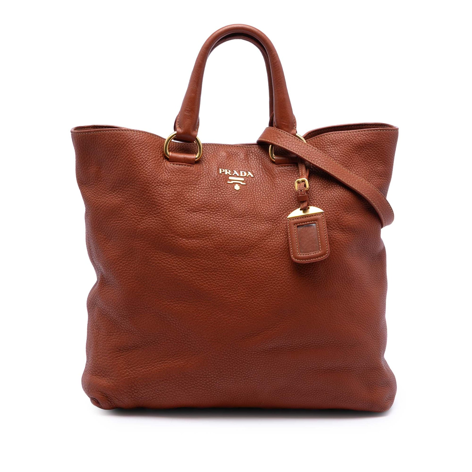 Prada Vitello Daino Open Convertible Tote