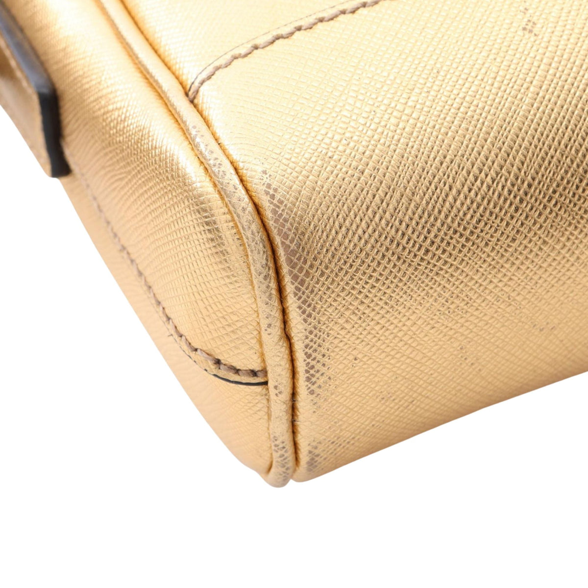 Prada Saffiano Travel Crossbody — Gold