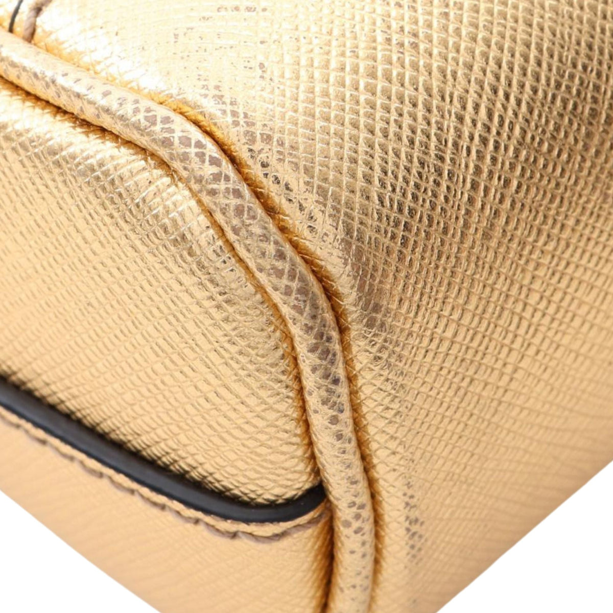 Prada Saffiano Travel Crossbody — Gold