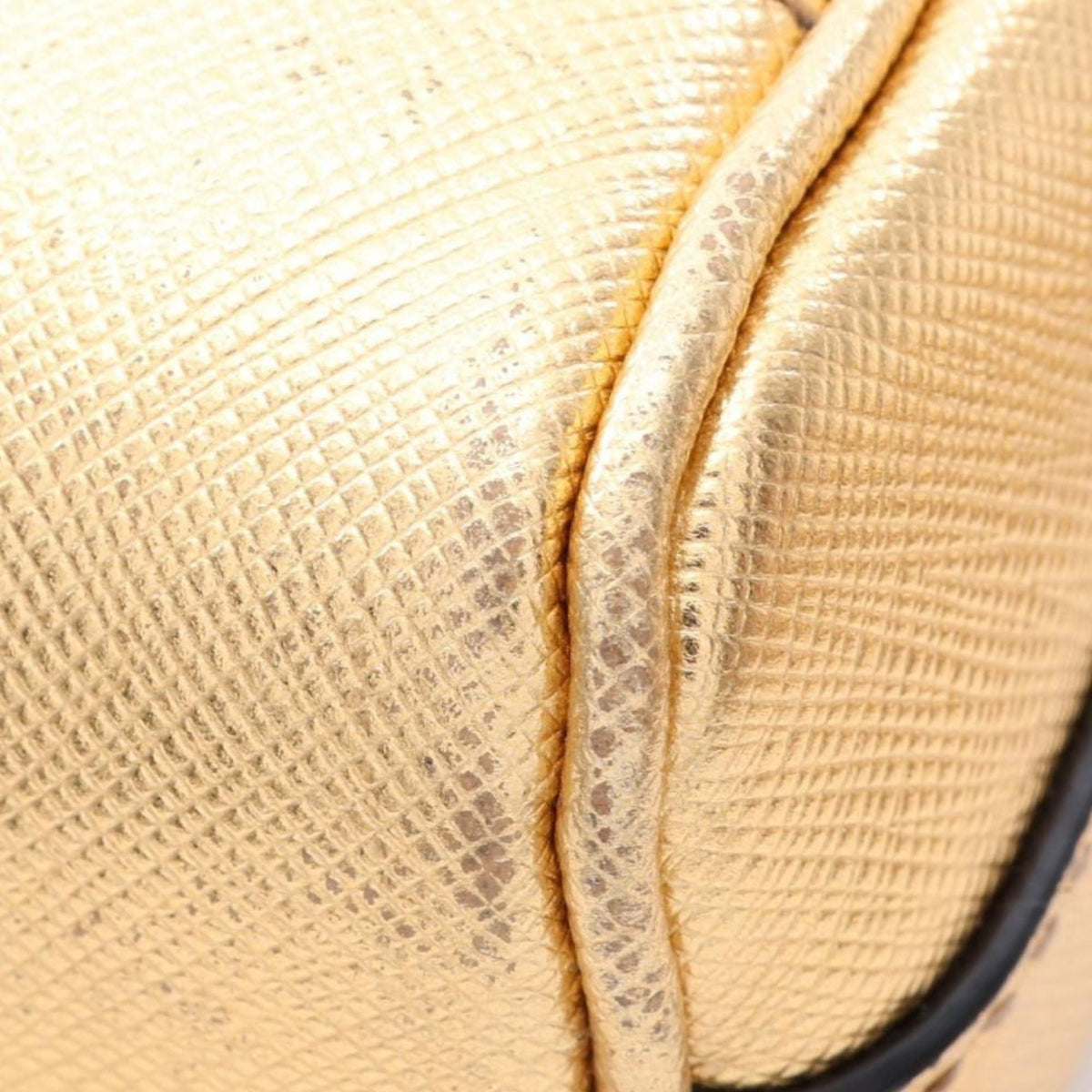 Prada Saffiano Travel Crossbody — Gold
