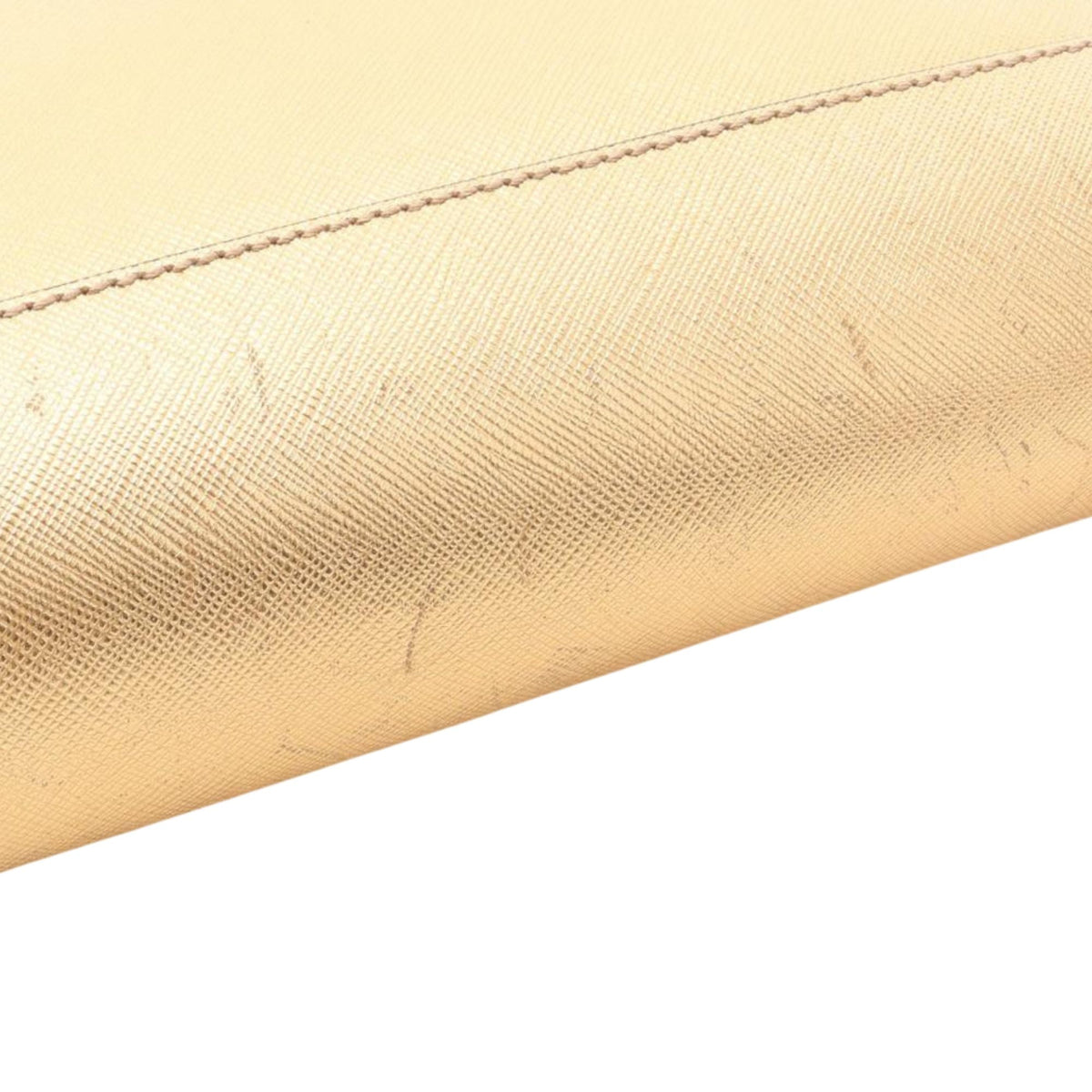 Prada Saffiano Travel Crossbody — Gold