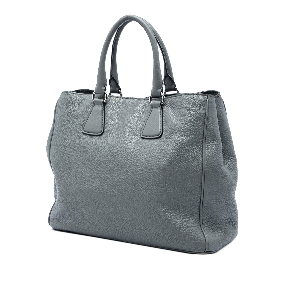 Prada Vitello Daino Open Convertible Tote — Gray