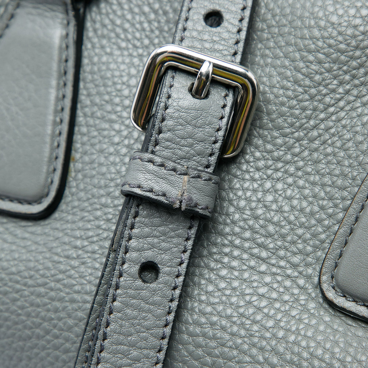 Prada Vitello Daino Open Convertible Tote — Gray