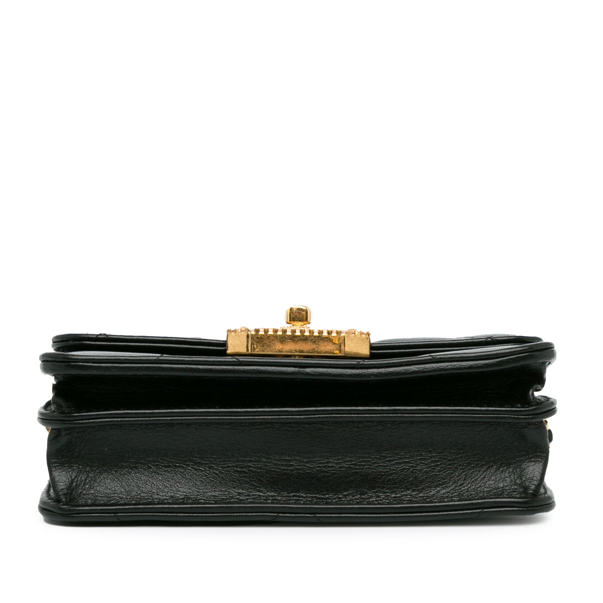 Chanel Quilted Calfskin Strass Clutch With Chain Flap