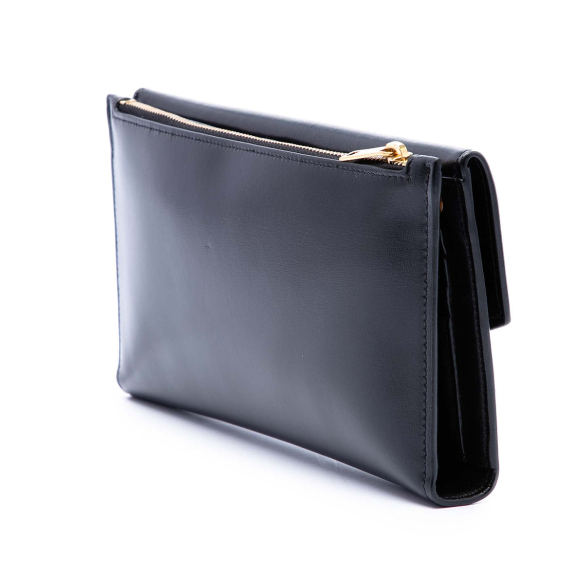 Saint Laurent Smooth Shiny Calfskin Monogram Uptown Clutch