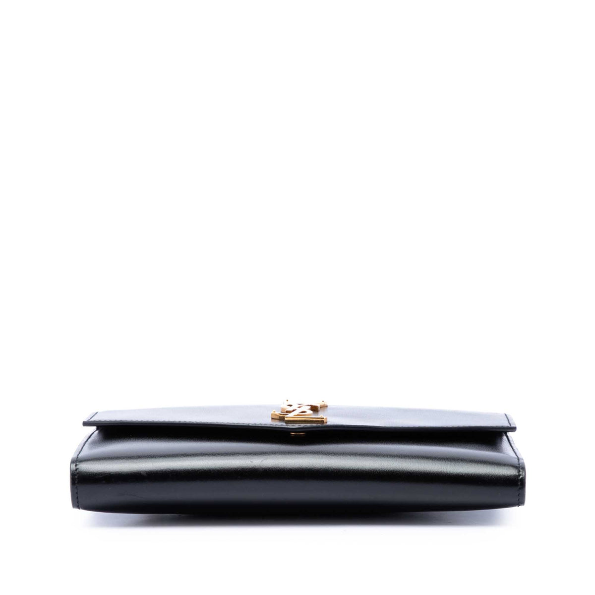 Saint Laurent Smooth Shiny Calfskin Monogram Uptown Clutch
