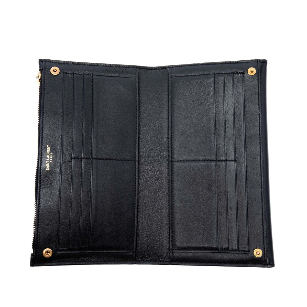 Saint Laurent Smooth Shiny Calfskin Monogram Uptown Clutch