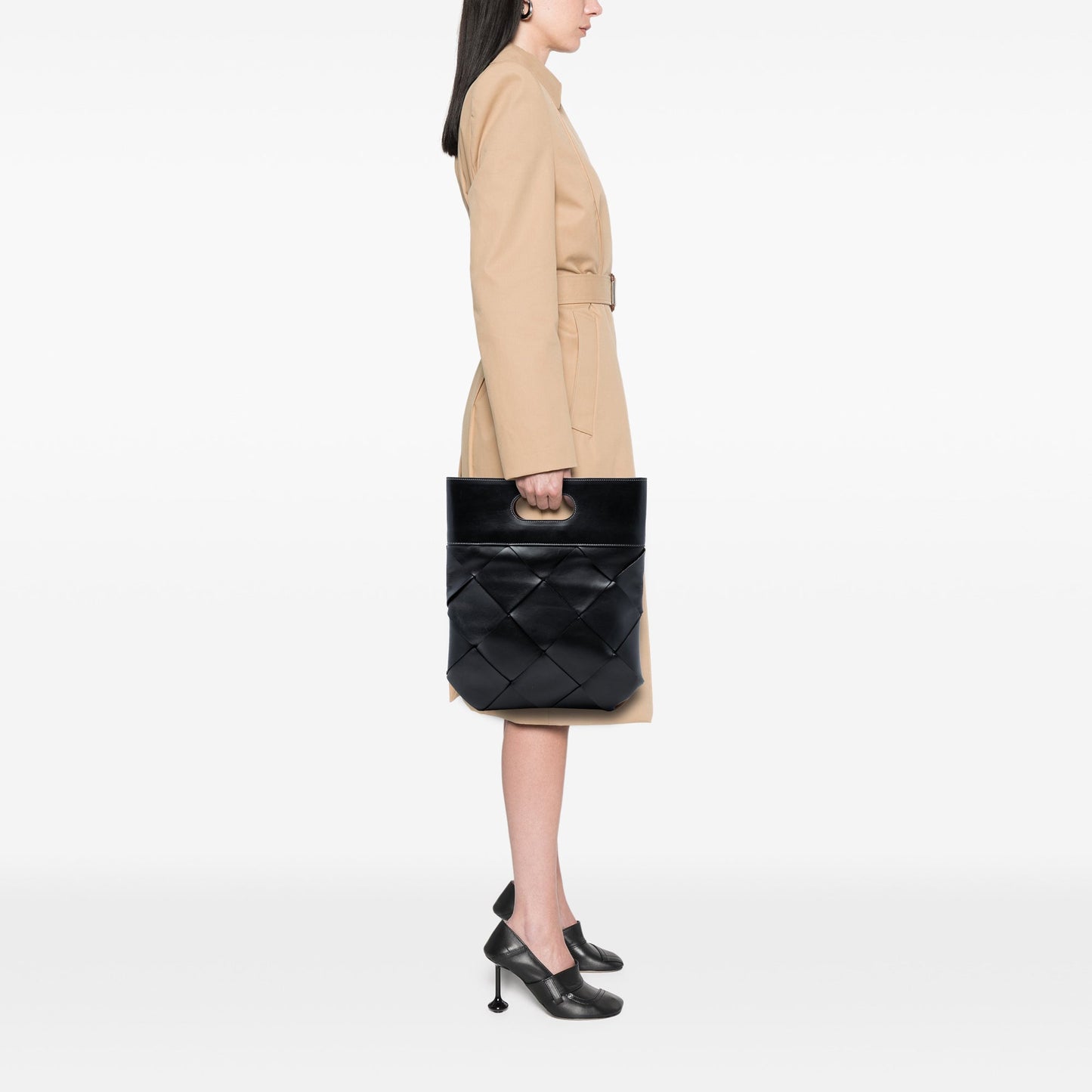 Bottega Veneta Small Leather Maxi Intrecciato Slip Tote