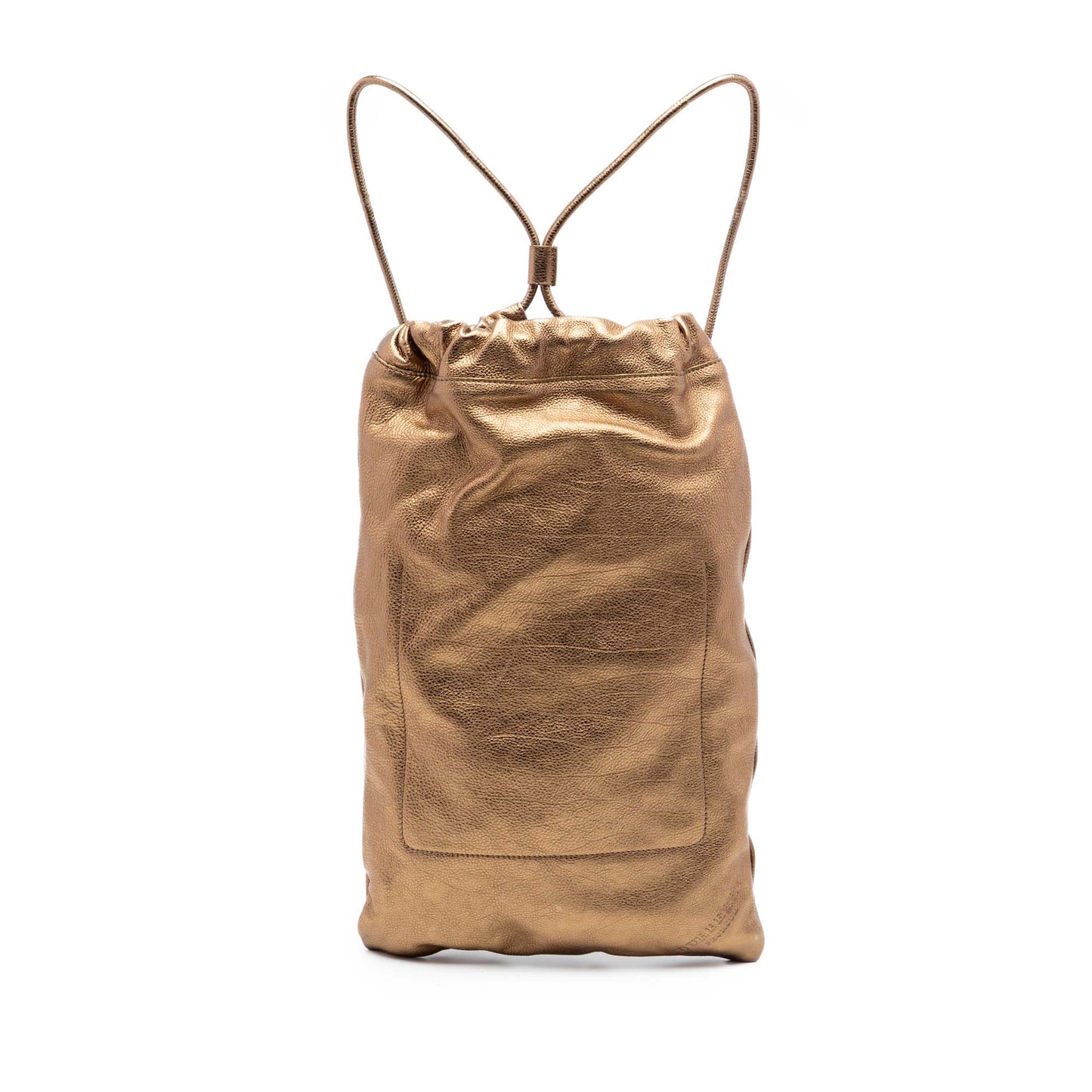 Burberry Metallic Grained Calfskin Drawstring Sling Bag