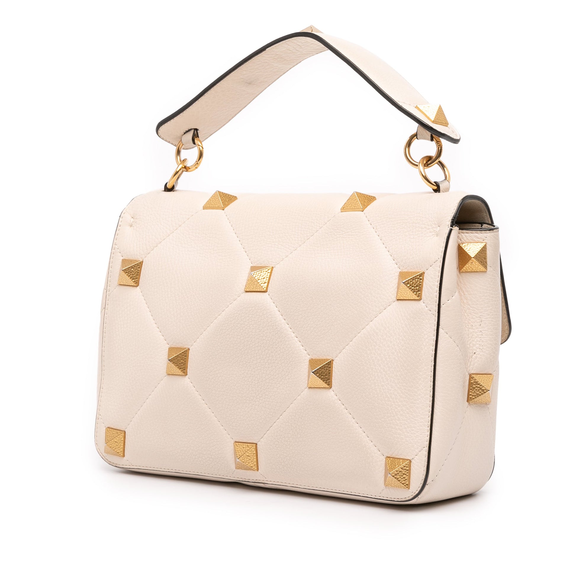 Valentino Large Grained Calfskin Roman Stud Satchel