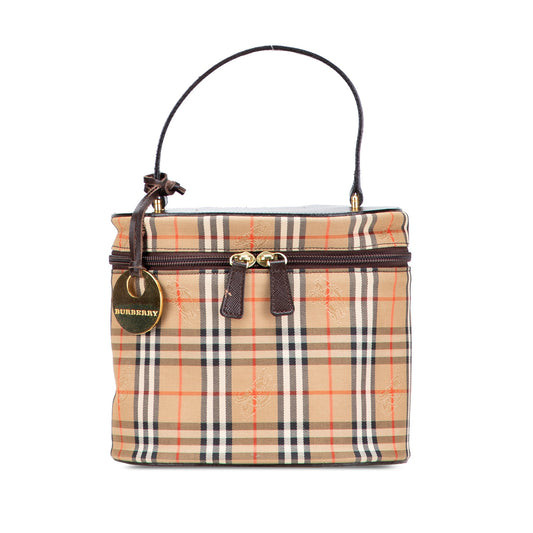 Burberry Haymarket Check Canvas Vanity Bag