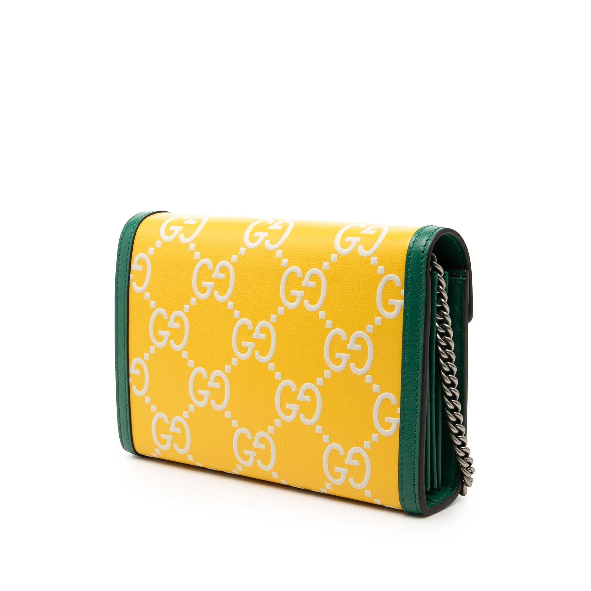 Gucci Bicolor GG Embossed Calfskin Dionysus Wallet on Chain