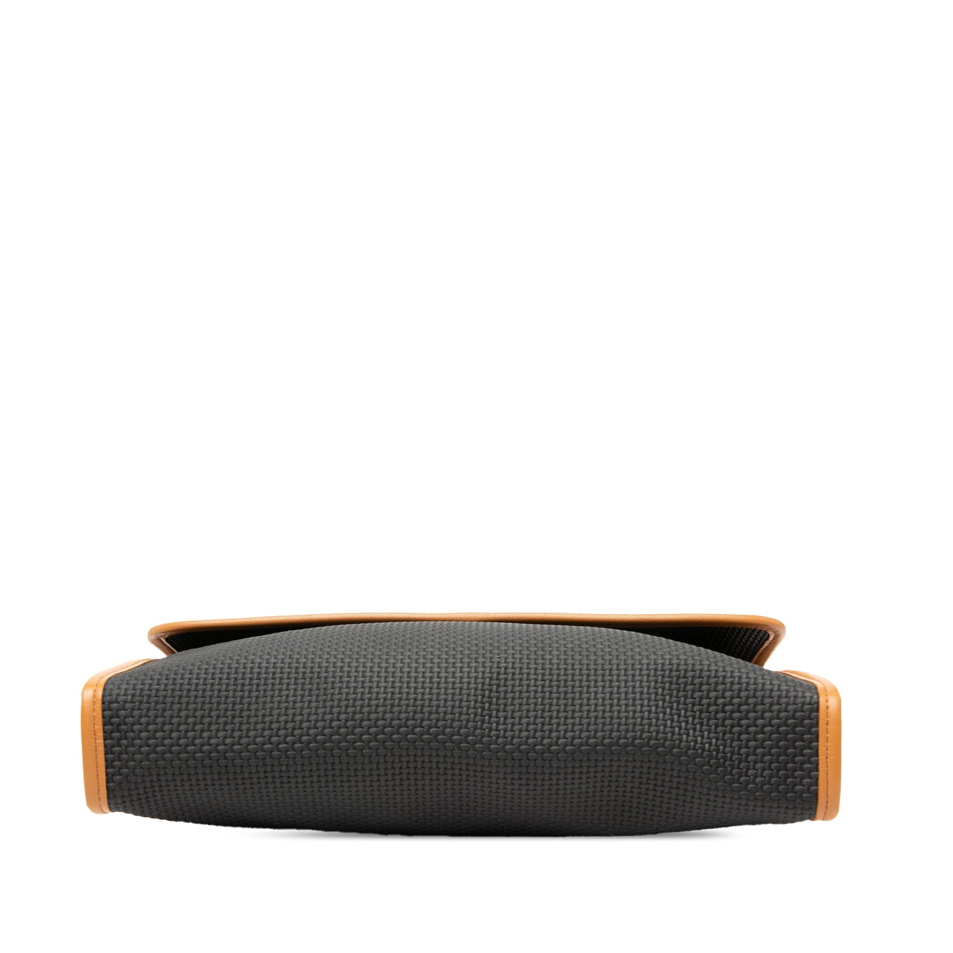 Saint Laurent Leather Trimmed Coated Canvas Clutch