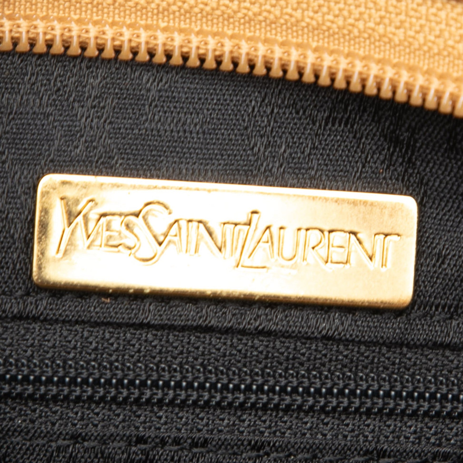Saint Laurent Leather Trimmed Coated Canvas Clutch