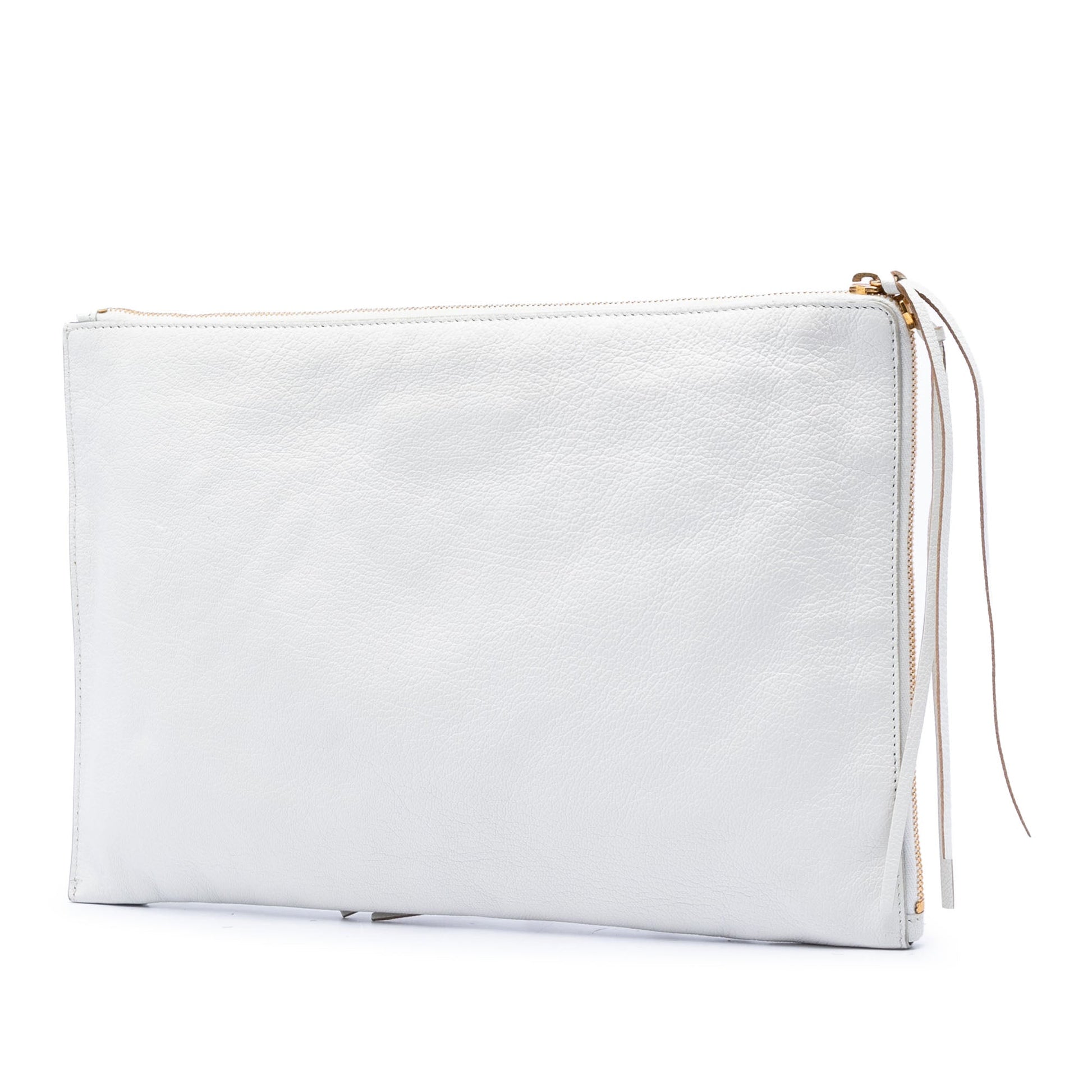 Balenciaga Goatskin Motocross Classic Metallic Edge Clutch