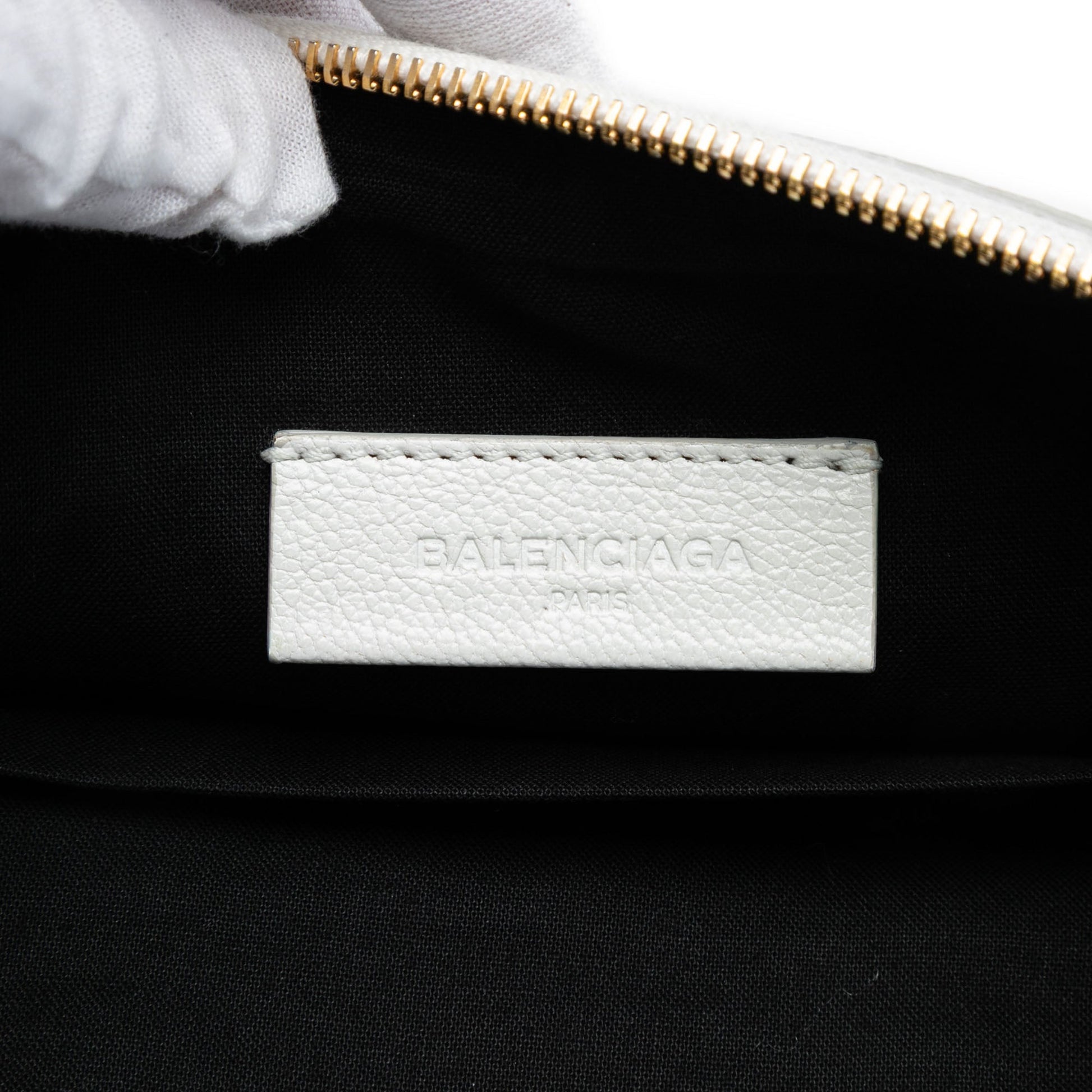 Balenciaga Goatskin Motocross Classic Metallic Edge Clutch