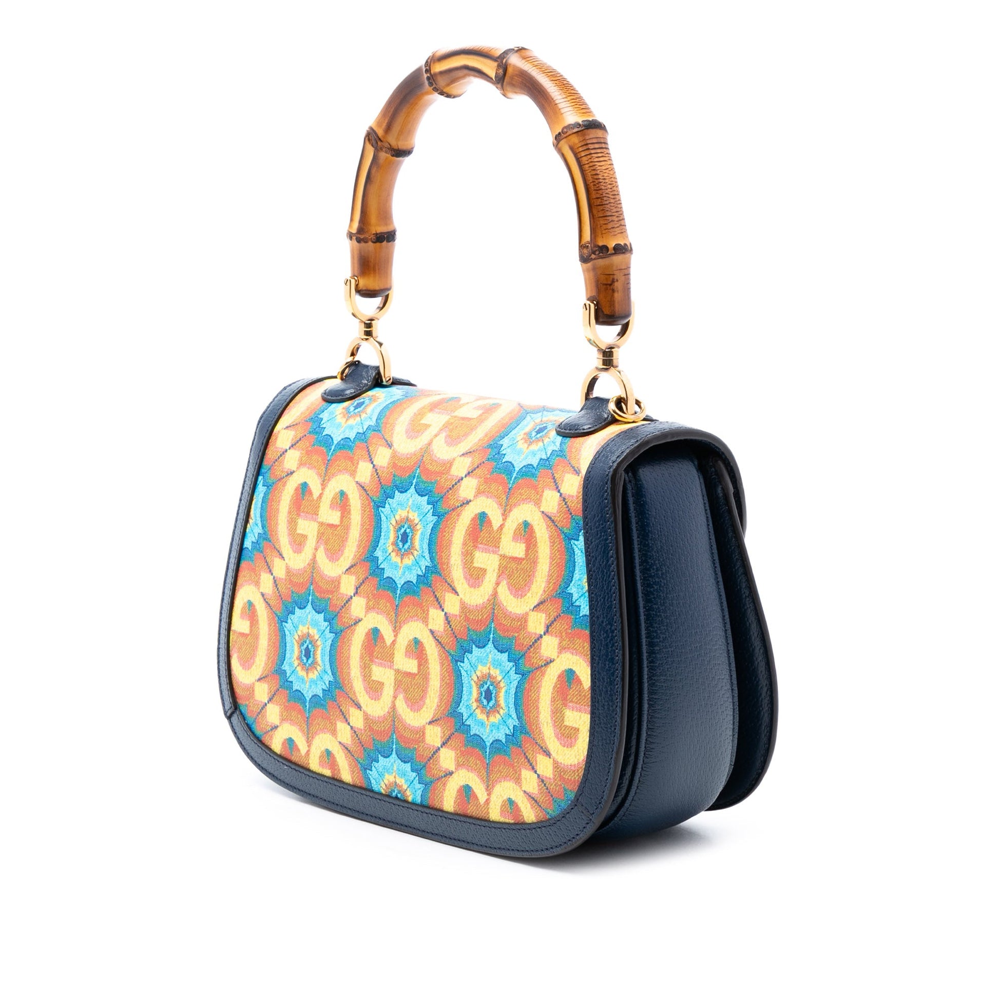 100th Anniversary Medium GG Coated Canvas Kaleidoscope 1947 Bamboo Top Handle Bag