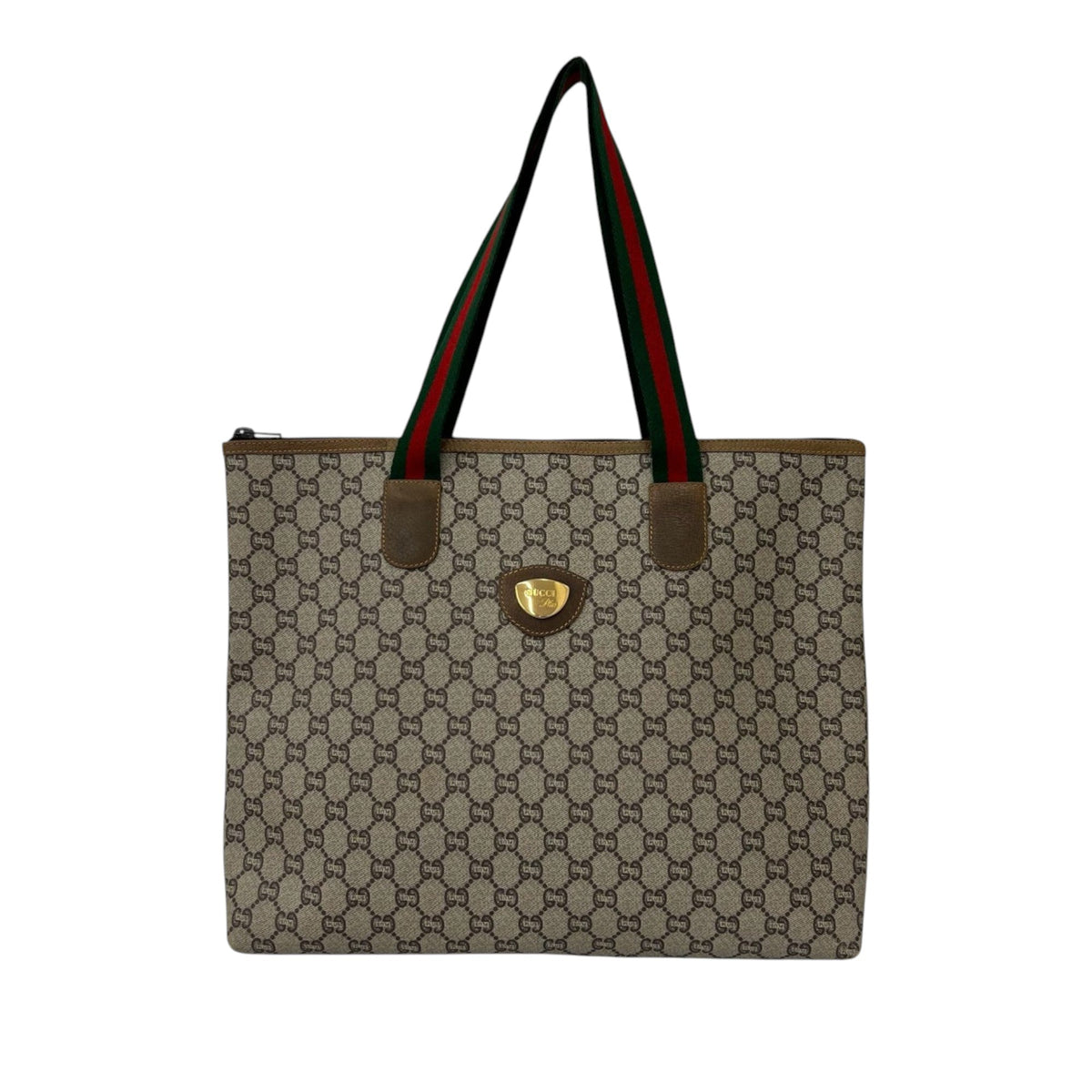 Gucci GG Supreme Plus Web Tote