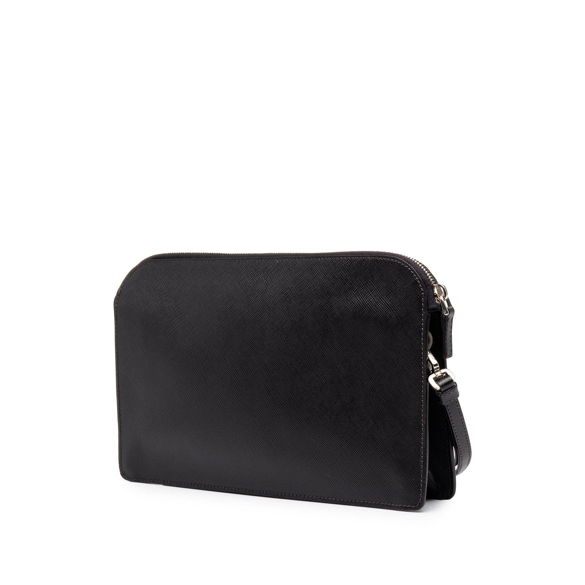 Prada Saffiano Bellboy Clutch — Black
