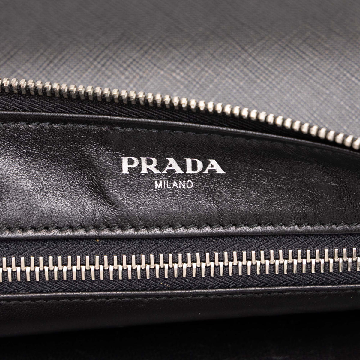 Prada Saffiano Bellboy Clutch — Black