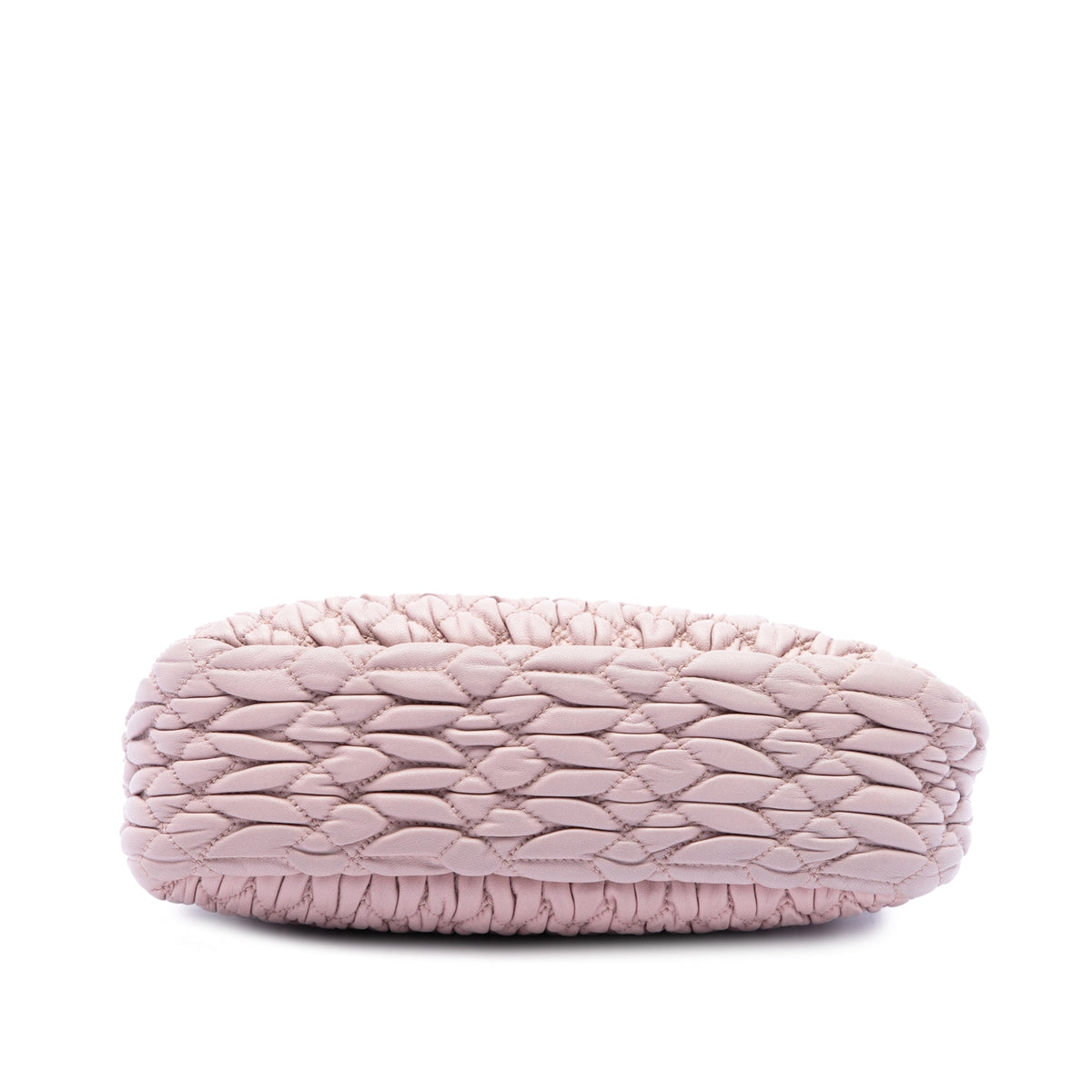 Miu Miu Matelasse Nappa Crystal Chain Crossbody — Pink