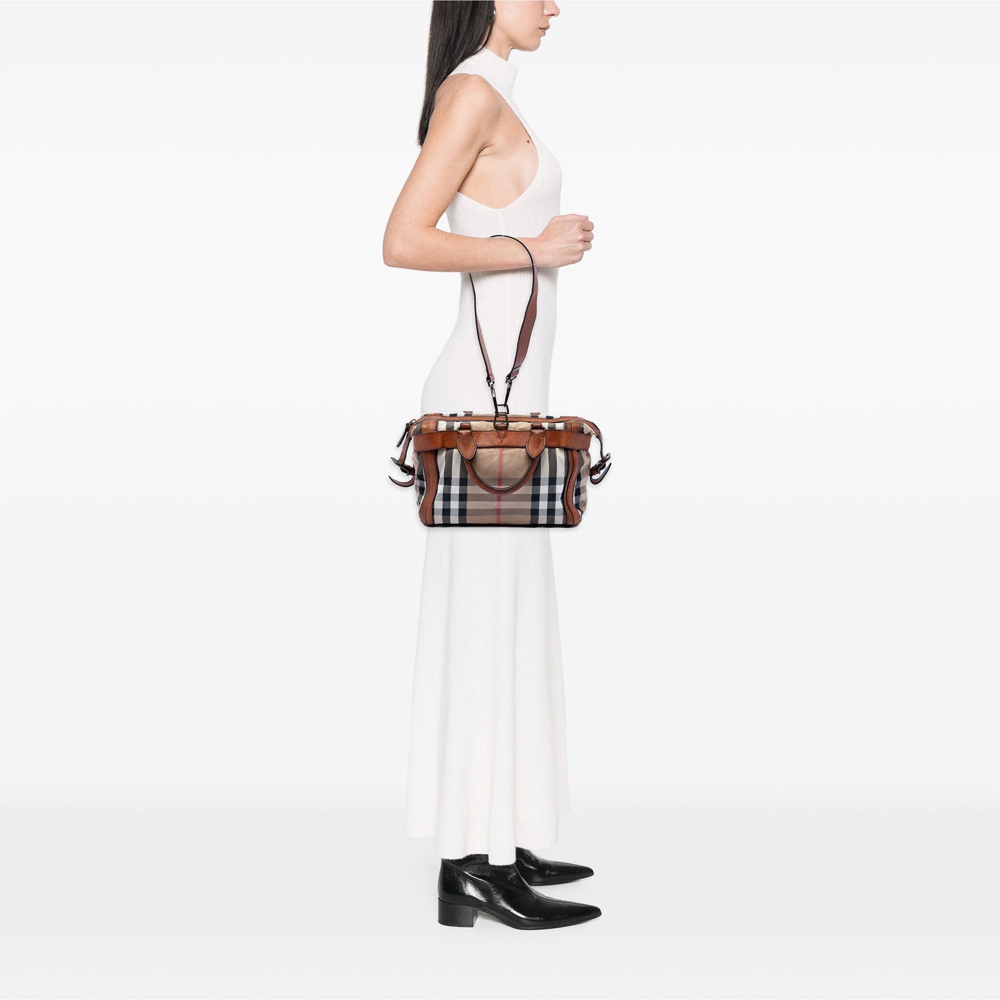 Burberry House Check Canvas Banford Bowling Bag