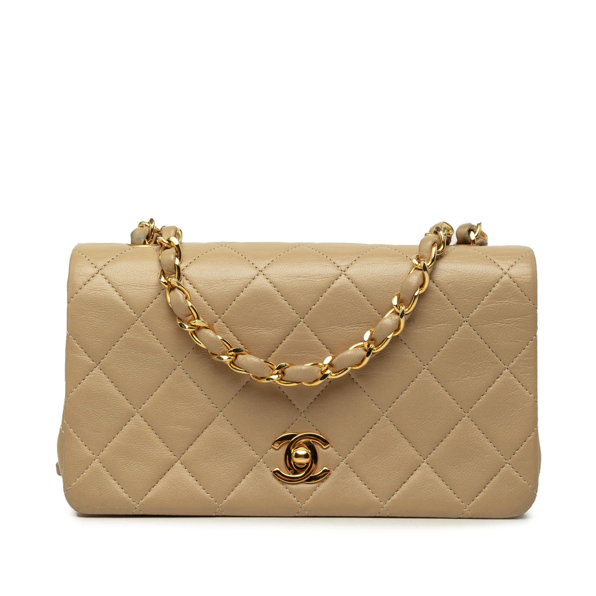 Chanel Mini Rectangular CC Quilted Lambskin Full Single Flap