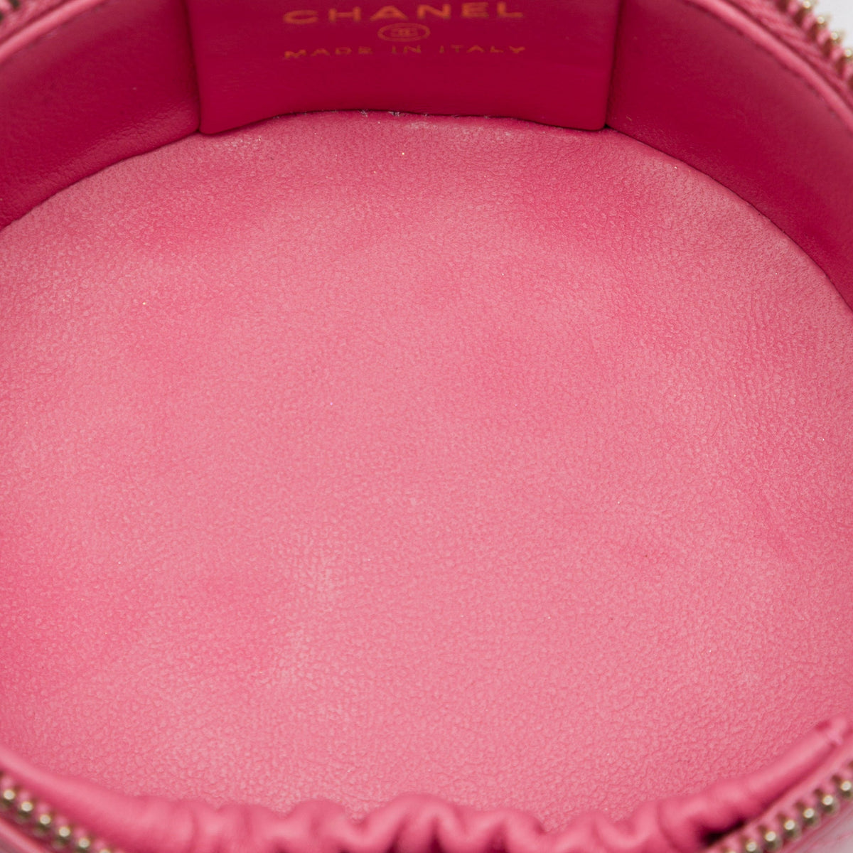 Chanel Mini CC Quilted Lambskin Pearl Top Handle Vanity Case with Chain